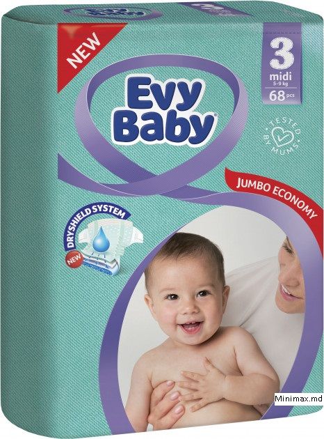 Подгузники Evy Baby р-р3 (5-9кг) №68 Производитель: Турция EVYAP A.S.